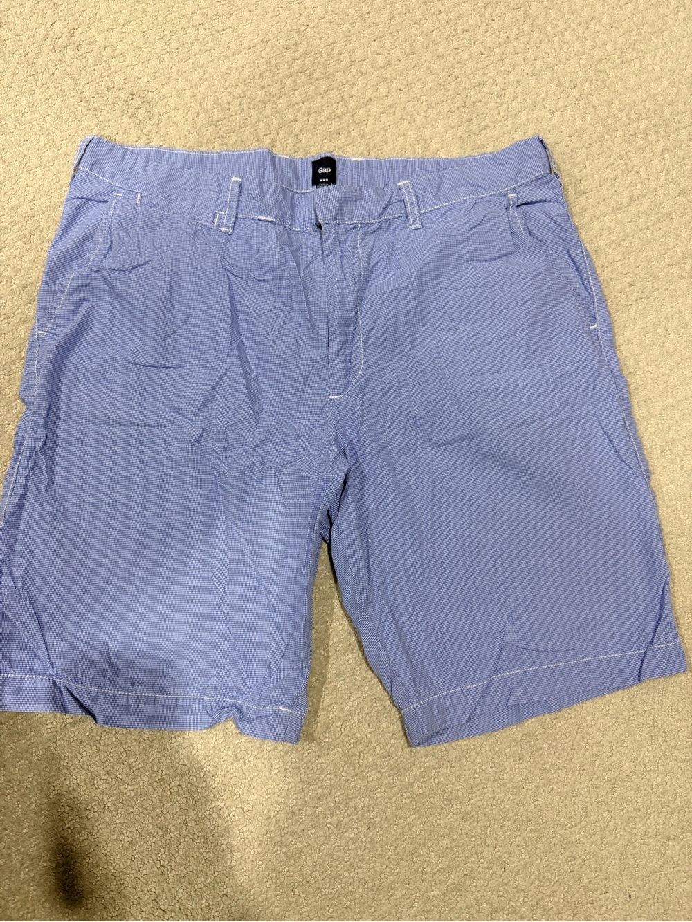 GAP Men’s  Blue Checked Casual Shorts